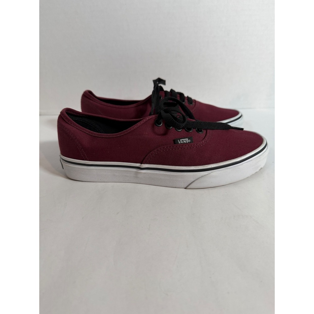 Vans Authentic Burgundy Canvas Low Top Skate Shoes Mens 7.5 Women 9.0